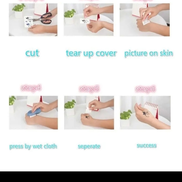 7 Pzs Temporary Tattoos Floral Pattern. Lasting 3-6 days - Picture 15 of 15